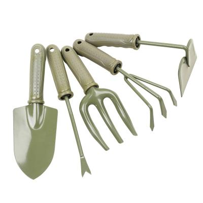 China 5pcs Garden Work Worth Carbon Steel PE Handle Small Garden Cheap DIY Tools Tool Kit for sale