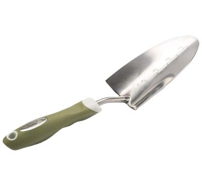 China Mirror Polished PP/TPR Surface Ergonomic Handle Stainless Steel Tools Gardening Hand Trowel Tools for sale