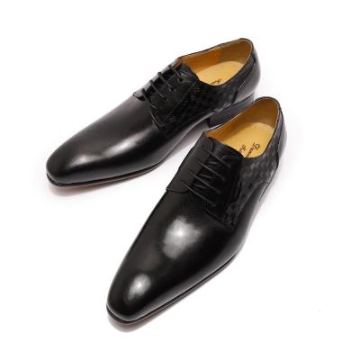 China Comfortable Heel Leather Men's Oxford Black Anti-odor Derby Dress Ankle Lace Up Shoes for sale