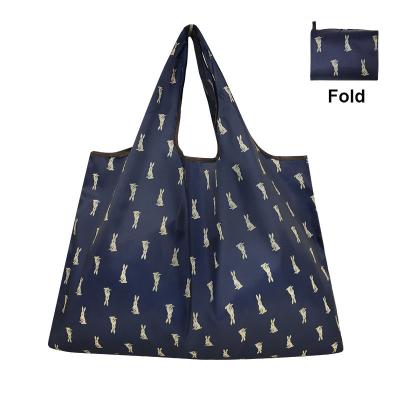 China Custom Durable Cheap Price Reusable Luxury Digital Printing Polyester Foldable Shopping Tote Bag for sale