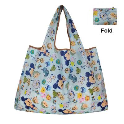 China Reuse Customized Reusable Reusable Polyester Rpet Large Grocery Supermarket Eco-Friendly Foldable Shopping Bag With Pocket for sale