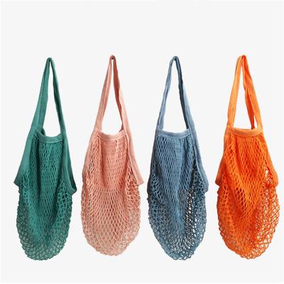 China 100% Reusable Eco-friendly Eco Mesh Grocery Bag Cotton Fruit Vegetable Grocery Pocket Net for sale