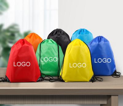 China Wholesale Custom Logo Cheap Reusable Foldable Shopping String Sports Backpack Polyester Drawstring Bag for sale