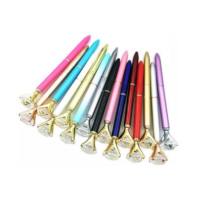 China Fashion Diamond Wholesale Top Large Crystal Pen Multicolor Metal Ballpoint Pen for sale