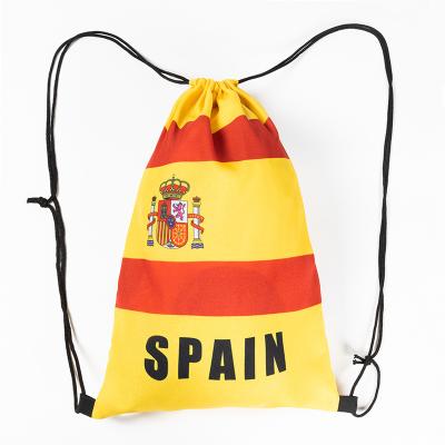 China Decoration Qatar World Cup 2022 Fan Supplies Flag Soccer Drawstring Backpack World Cup Commemorative Gift for sale