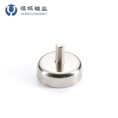 China Industrial Magnet Neodymium Pot Magnet Dia20mm With Male Wire Pulling Force 9kg for sale