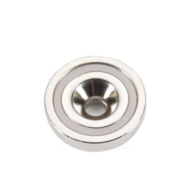 China Industrial Magnet Super Strong Neodymium Pot Magnet With Countersunk Hole And Steel Capsule for sale