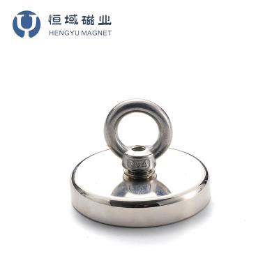 China Industrial Magnet 180KG Pulling Force Rare Earth Magnet, Super Strong Neodymium Fishing Magnets With Countersunk Hole Threaded Shank Eye for sale