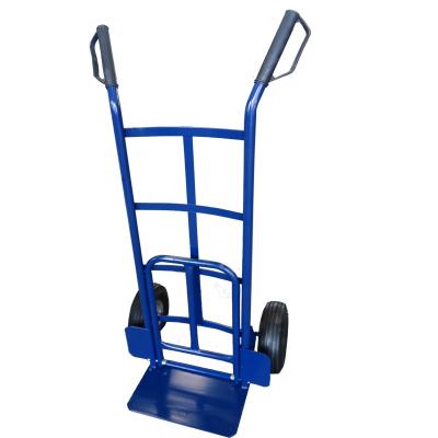 China Foldable Toe Plate Style Metal Hand Collapsible Trolley Toe Dish Blue Color Finish for sale