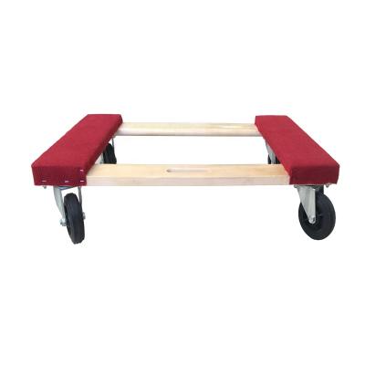 China Transoprt 1000lb Capacity Red Carpet Finish Hardwood Frame China Manufacture Factory Price Mobile Furniture Trolley for sale