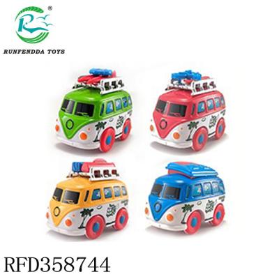 China Toy Inertial Metal Car Mini Bus Model Car Diecast Travel Bus Diecast Toy for sale