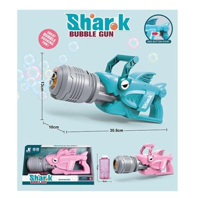 China 2022 Summer Electric Bubble Toys Kids Toys Shark Bubble Gun Blowing Machine Toys With Light And Music for sale