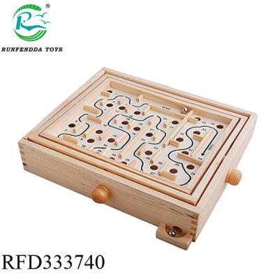 China Intelligence Developing Wooden Toys Wholesale Game Hand Held Maze Ball Labyrinth Game Wooden Rolling Ball Toys Balance for sale