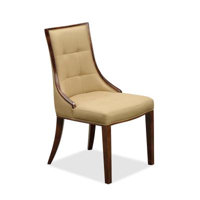 China High Quality Foshan Factory Retro Brown Solid Wood Restaurant Hotel Furniture Dining Chair for sale