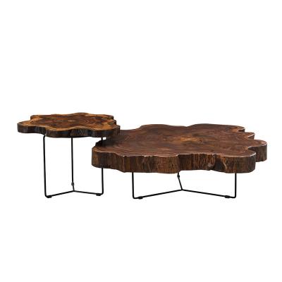 China Large Original Design Eco-Friendly Living Room Coffee Table Furniture Rosewood Round Log Coffee Table for sale