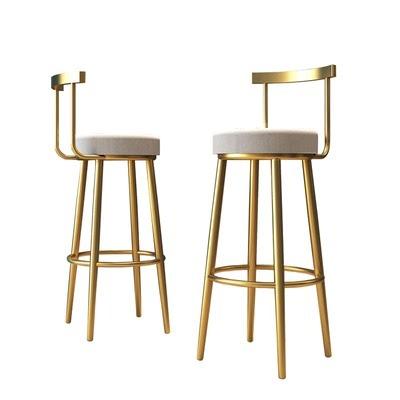 China Regular iron barstool gold velvet leather counter sneaks furniture bar stools for sale