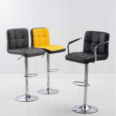 China Regular Height Adjustable Swivel Leather Bar Stools Furniture Bar Chair Barstool for sale