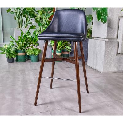 China Colorful Commercial Luxury Nordic Design Contemporary Ash Wooden Bar Chair Bar Stool Barstool for sale