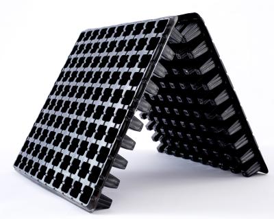 China Eco-friendly Seed Planting 100 Cell Plastic Black Rectangular Seed Tray Seed Nursery Trays for sale