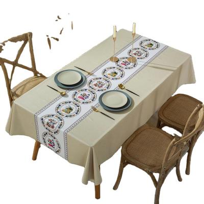 China Oilproof Customization Wholesale Country Style PVC Table Covers Waterproof Oilproof Heat Insulation Tablecloths for sale