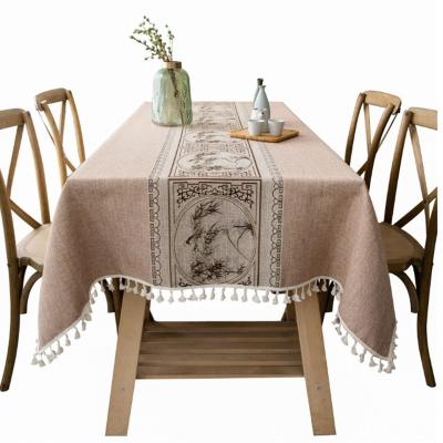 China Manufacturers Direct selling style jacquard tassel disposable American pastoral tablecloth new for home for sale