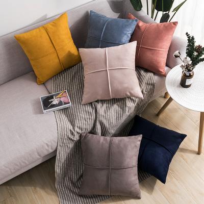 China Viable Wholesale Pure Color Cushion Covers Decorative Pillow Customized Office Sofa Pillow for sale