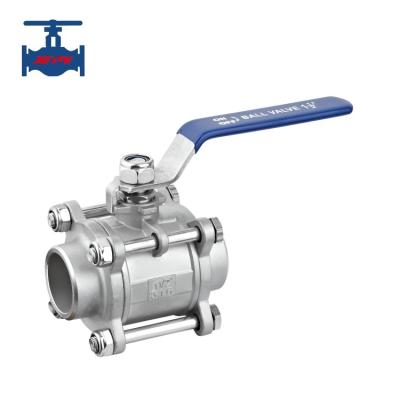 China Threaded Welded Ball Valve CF8 CF8M 1000WOG 3PC Type Stainless Steel for sale