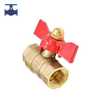 China Industrial Screw Type Valve Brass Female Threaded Ball Valve With Butterfly Handle for sale