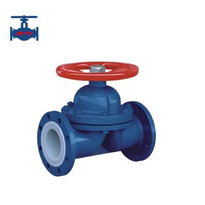 China Simple structure PTFE Lined Diaphragm Valve With Hand Lever Operation for sale