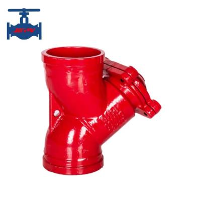 China Red Ductile Iron Clamp Type Y Type Strainer Simple Structure Easy Install for sale