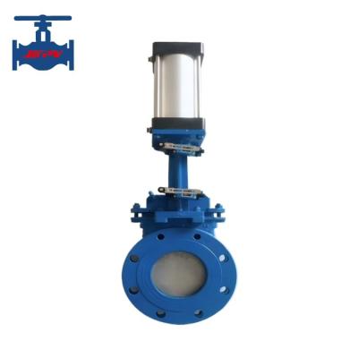 China Class150 Pneumatic Valve Cast Steel Single Action Double Action Pneumatic Knife Gate Valve for sale