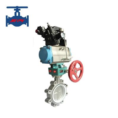 China Centerline Butterfly Valve Stainless Steel Lug Type Butterfly Valve With Pneumatic Actuator for sale