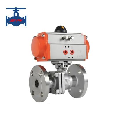 China ASME API Standard Pneumatic Actuator Stainless Steel CF8 CF8M Flanged Ball Valve for sale