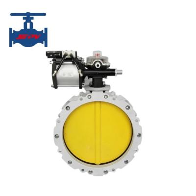 China Double Flange Single Flange Manual And Pneumatic Powder Use Butterfly Valve for sale