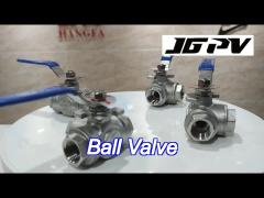 3 way stainless steel ball valve 1000wog t type / l type bsp and npt threaded ball valve