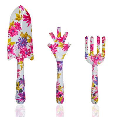 China High Quality 3 Pieces Fork Transplanter Trowel Stainless Steel Garden Garden Women Floral Tool Kit for sale