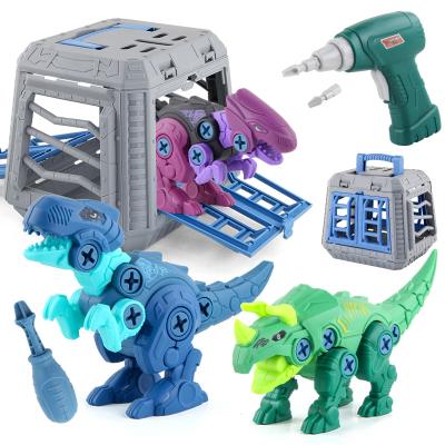 China DIY Eco-friendly Material Dinosaur Learning Take Apart Assembles Puzzles Toys With Electronic Drill Educational Toys For Kids for sale