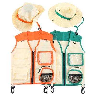 China Eco-Friendly Material Outdoor Explorer Kit Kids Adventure Safari Costume Kids Vest And Hat Set for sale