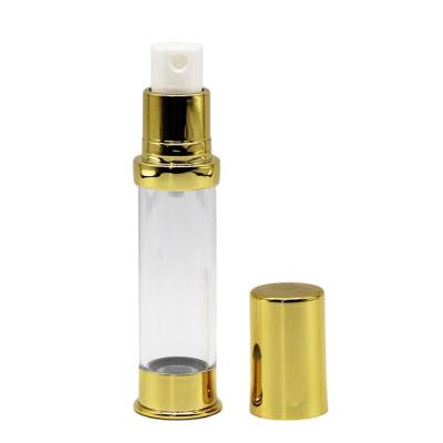 China Durable Portable 8ml 11ml 15ml Golden Airless And Transparent Cosmetic Airless Lotion Pump Bottle 4 Bottle for sale