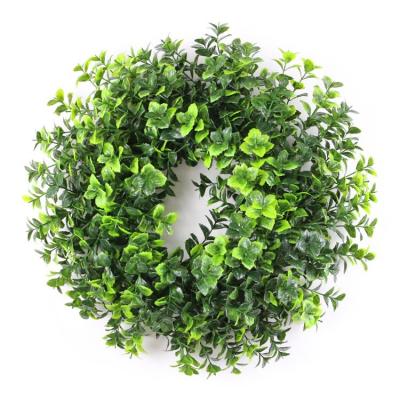 China Festival Performance Decoration Good Prices Artificial Mint Leaf 42cm Autumn Weave Wreath Cheap And Easy for sale