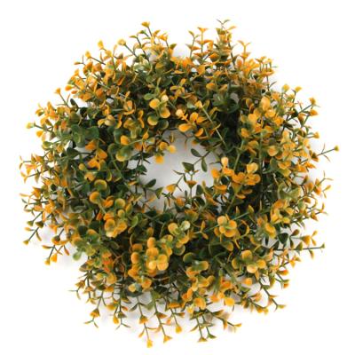 China Festival Performance Decoration Best Selling Greenery Garland Money Leaves Wreaths For Front Door Garland 25cm Valentines Day for sale