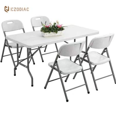 China Easy Transport Wholesale 6ft Outdoor Folding Tables Table And Chair Set Party Plastic Tables for sale