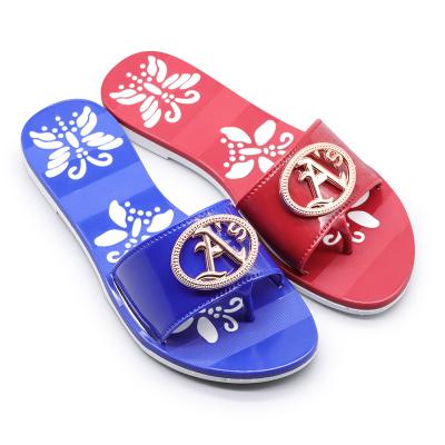 China Cheapest Factories Trend Fashion Alibaba China Eco-Friendly Outdoor Ladies Flat Women's PVC Rubber Ladies Slippers for sale