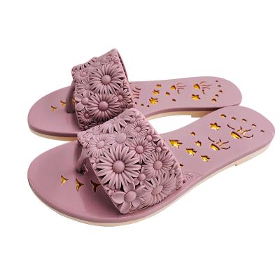 China 2021 Designer Brand Beach Woman New Arrivals Pink Slippers Famous Creative/Comfortable/Durable/Non-slip Heel Plastic Flat Ladies For Women for sale