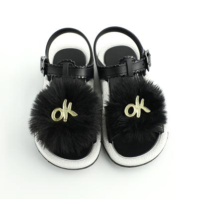 China Children Custom Fur Rubber EVA Kids Sandals Casual Black 2022 Fashion Color Wholesale Creative/Comfortable/Durable/Non-slip Candy for sale