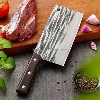 China Fast Shipping Stocked OEM 7 Inch Handle Chef's Knife Cooking Cutting Handmade Forged Steel Wood Kitchen Knives With PP Handle for sale