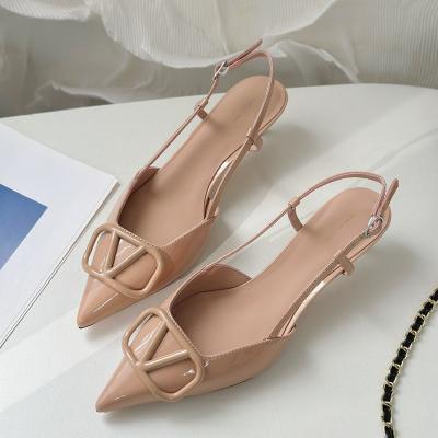 China Nice New Lady Shoes High Heels Design Lightweight Slip On PU Leather Women Dress Summer Light Winter Cotton Black Casual OEM Simple Spring for sale