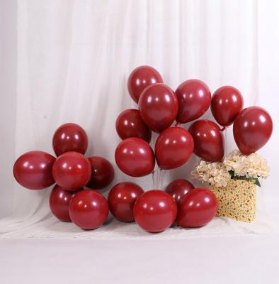 China Haoshidai Eco-friendly Wholesale Ruby Red Balloon Valentine's Day Round Latex Balloon Wedding Party Decoration 50 pcs/pack for sale