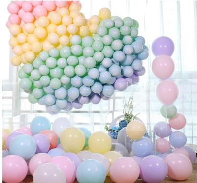 중국 Eco-friendly Haoshidai 100 Pcs 12 Inch Thick Mixed Color Balloon MultiColored Big Macaron Mixed Color Latex Balloons 판매용