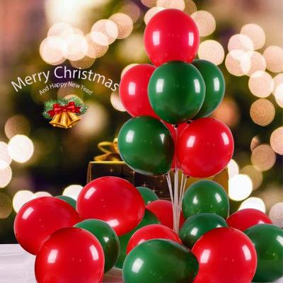 China Merry Christmas Decoration 12inch Eco-friendly Latex Balloons Green Red Printing Balloons For Christmas for sale